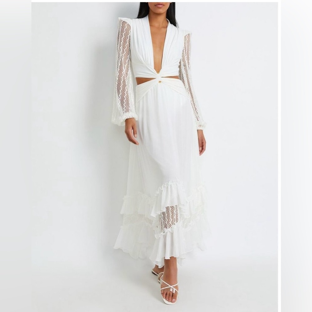 PatBO PLUNGE NETTED BEACH DRESS size medium